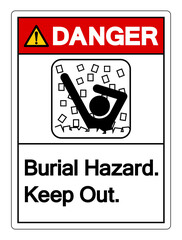 Danger Burial Hazard Keep Out Symbol Sign, Vector Illustration, Isolated On White Background Label .EPS10