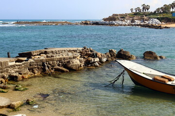 Coast of the Mediterranean Sea in the north of the State of Israel.