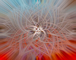Red and Blue Twirl Abstract I
