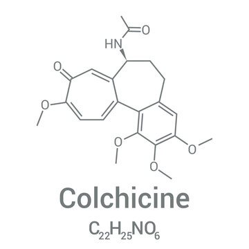 chemical structure of Colchicine (C22H25NO6)