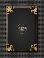 rectangular gold frame decoration vintage calligraphy border frame luxury elegant design