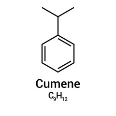 chemical structure of Cumene (C9H12)