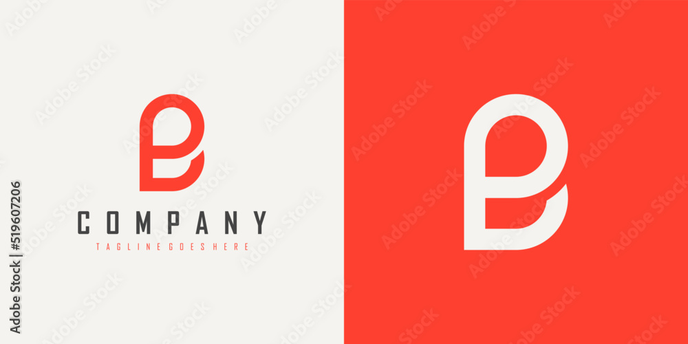 Poster simple initial letter p and b linked logo isolated on double background. usable for business and bra