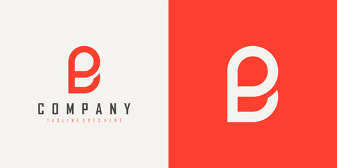 Simple Initial Letter P and B Linked Logo isolated on Double Background. Usable for Business and Branding Logos. Flat Vector Logo Design Template Element. © sangart
