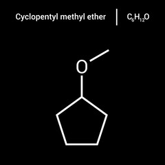 chemical structure of Cyclopentyl methyl ether (C6H12O)