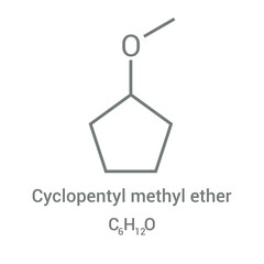chemical structure of Cyclopentyl methyl ether (C6H12O)