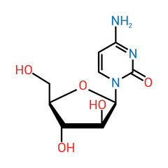 chemical structure of Cytarabine (C9H13N3O5)