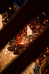cutting metal sparks