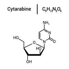 chemical structure of Cytarabine (C9H13N3O5)