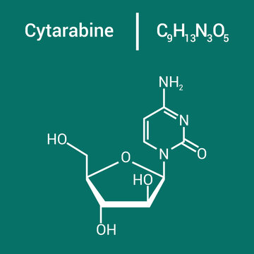 chemical structure of Cytarabine (C9H13N3O5)