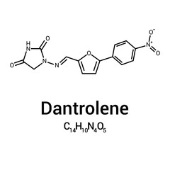 chemical structure of Dantrolene (C14H10N4O5)
