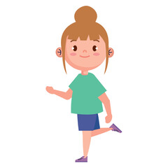 little girl walking position