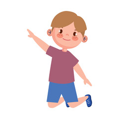 little boy kneeling position