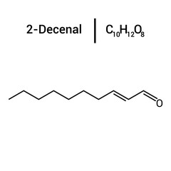 chemical structure of 2-Decenal (C10H18O)