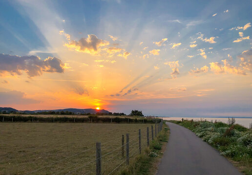 Sunset on the Somerset coast