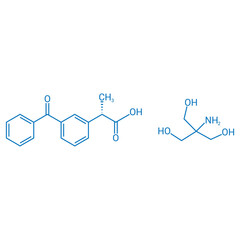 chemical structure of dexketoprofen trometamol (C20H25NO6)