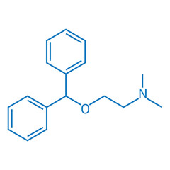 Obraz premium chemical structure of Diphenhydramine (C17H21NO)