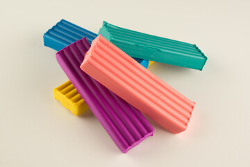 children color wax plasticine for creativity isolated