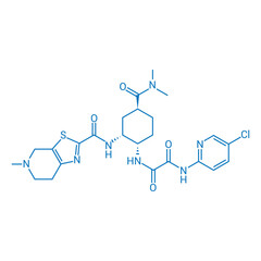 chemical structure of Edoxaban (C24H30ClN7O4S)