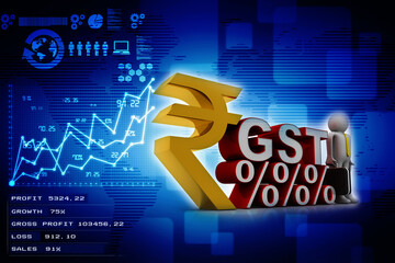 3D illustration Rupee currency sign