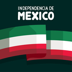 independencia de mexico lettering postcard