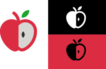 Fruits, plant, flower vector icon with color and black and white eps 8