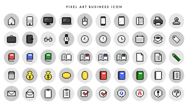 ドット絵 ビジネス アイコンセット01