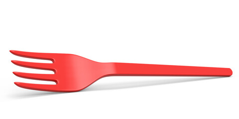 Eco-friendly disposable utensils like fork on white background.
