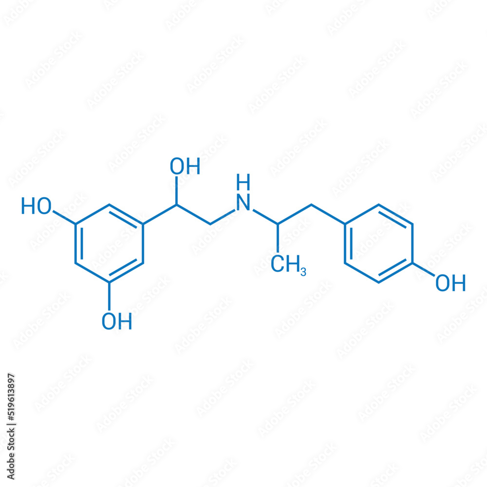 Sticker chemical structure of Fenoterol (C17H21NO4)