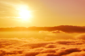 golden cloud sky background and texture concept for nature abstract background in advertising and publication