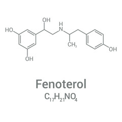 chemical structure of Fenoterol (C17H21NO4)