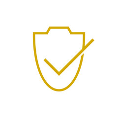 Shield check mark safety icon isolated on white background