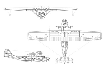 Obraz premium Avión de patrulla marina Catalina