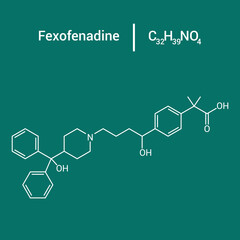 chemical structure of Fexofenadine (C32H39NO4)