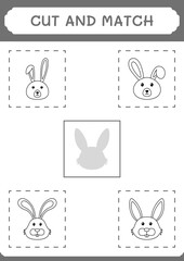 Cut and match parts of Rabbit, game for children. Vector illustration, printable worksheet