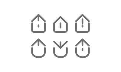 Icon House Download Upload Vector