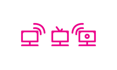 Set of Television Digital Icon Vector Design