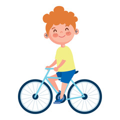 little boy in bicycle