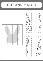 Cut and match parts of Rabbit, game for children. Vector illustration, printable worksheet