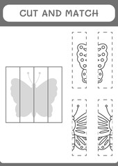 Cut and match parts of Butterfly, game for children. Vector illustration, printable worksheet
