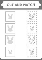 Cut and match parts of Rabbit, game for children. Vector illustration, printable worksheet