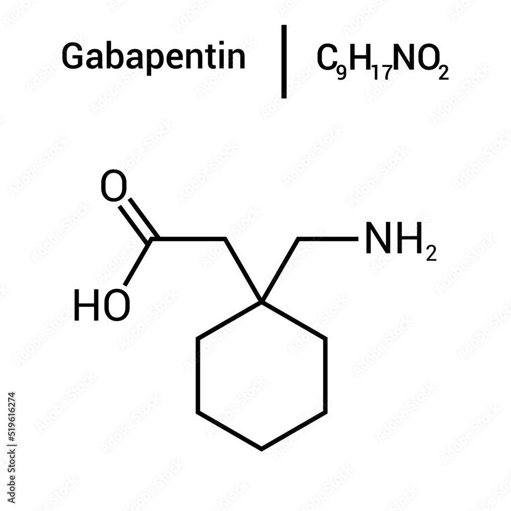 Poster chemical structure of gabapentin (c9h17no2)