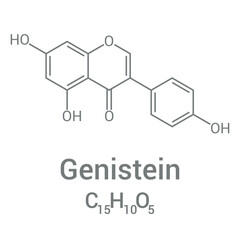 chemical structure of Genistein (C15H10O5)