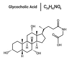 chemical structure of Glycocholic acid (C26H43NO6)