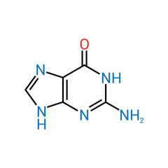 chemical structure of Guanine (C5H5N5O)