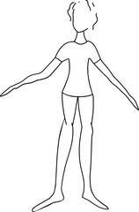 ballerinas illustration. Man's shape Illustration. Hand-drawn doodles illustration.
Line art. 