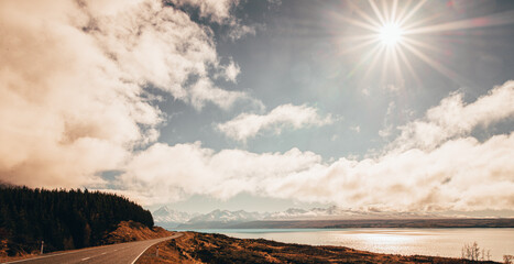 New Zealand Fjords area. Milford and Doubtful sounds