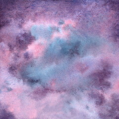 Hand-painted watercolor background in the form of a night sky.