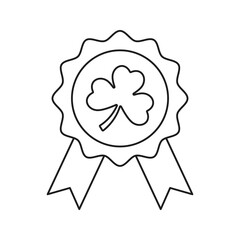 Clover badge isolated on white background. Vector illustration