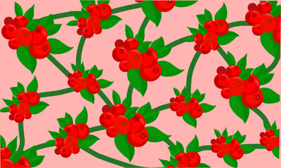 modern design redberry fruit pattern